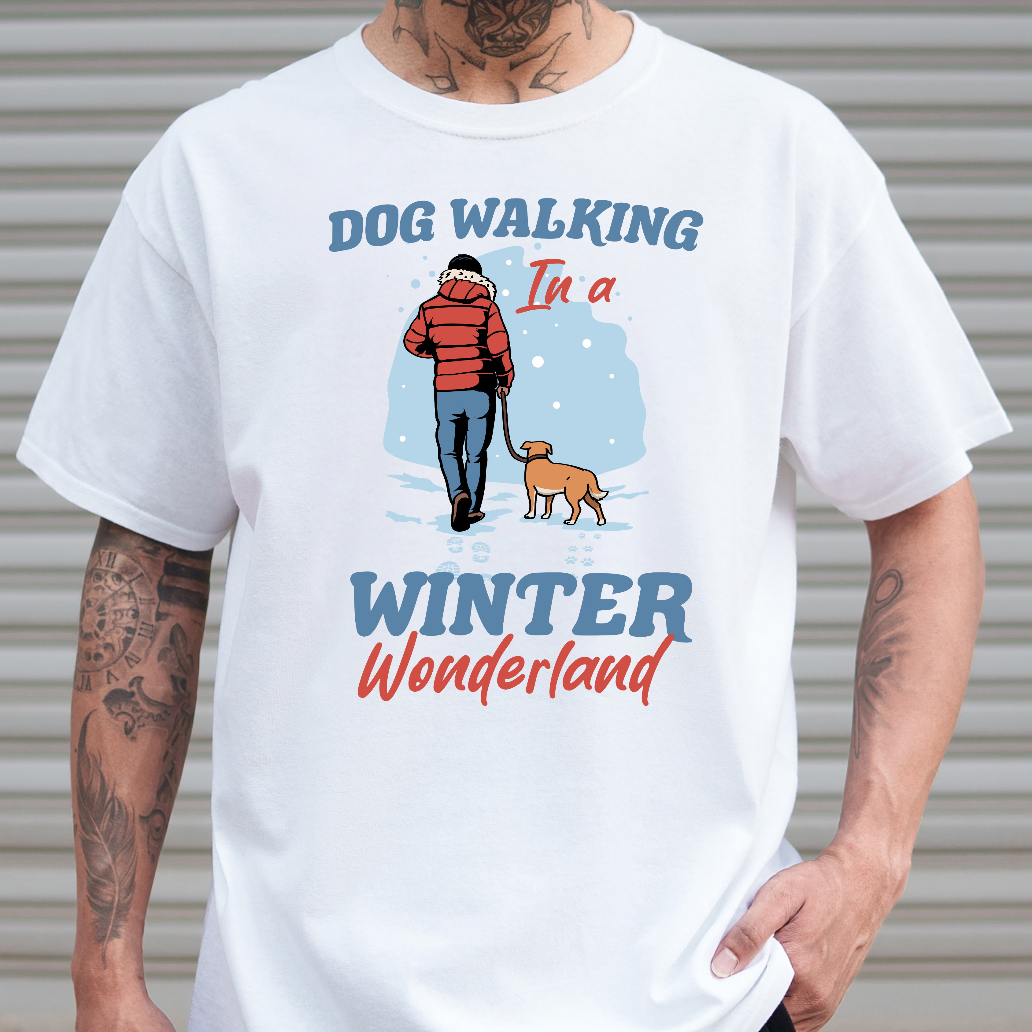 DOG WALKING IN A WINTER WONDERLAND