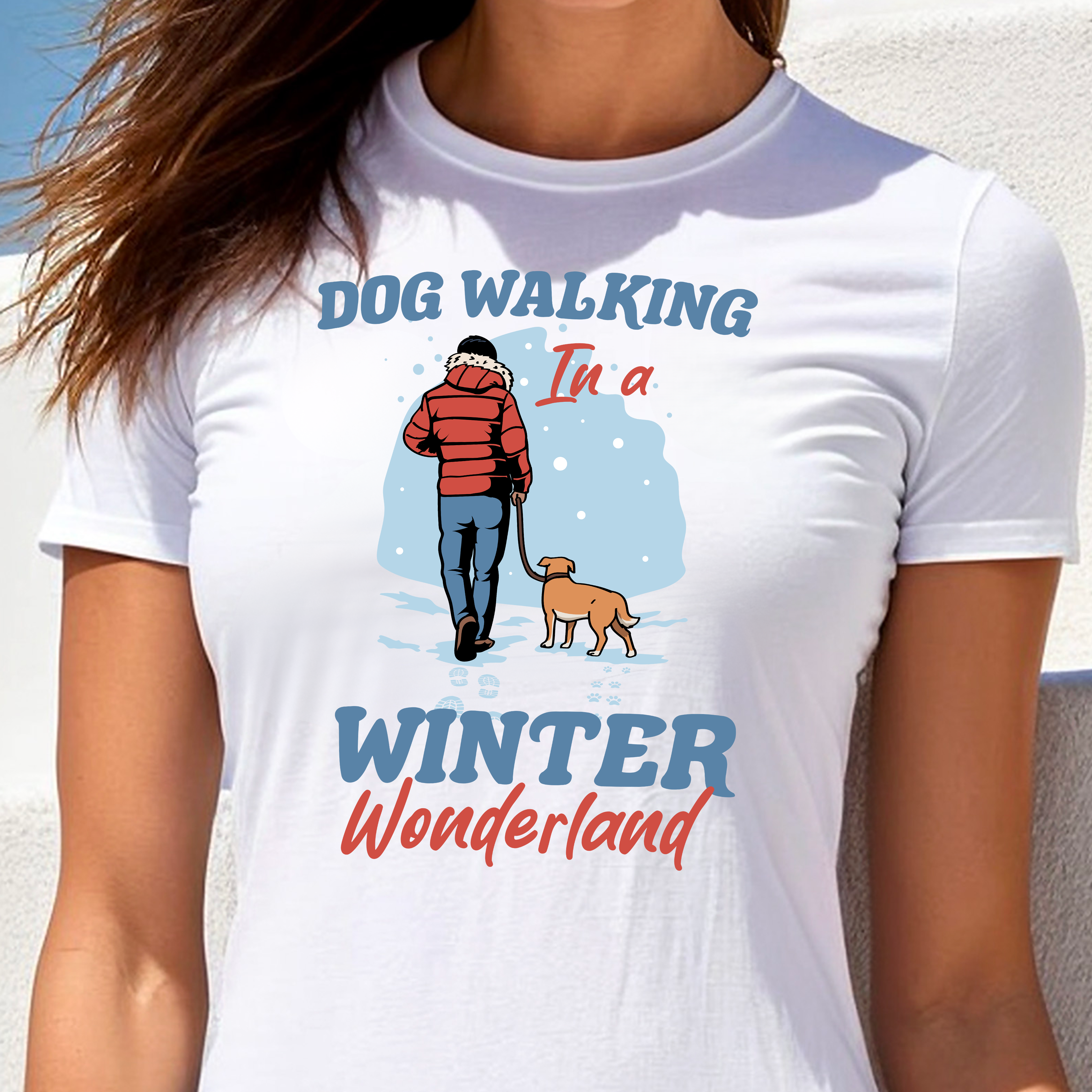 DOG WALKING IN A WINTER WONDERLAND