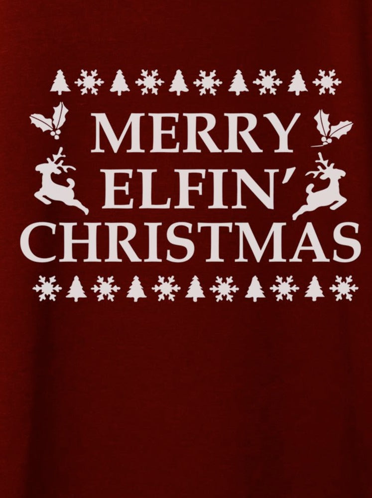 Elfin' Christmas Sweatshirt - Burgundy