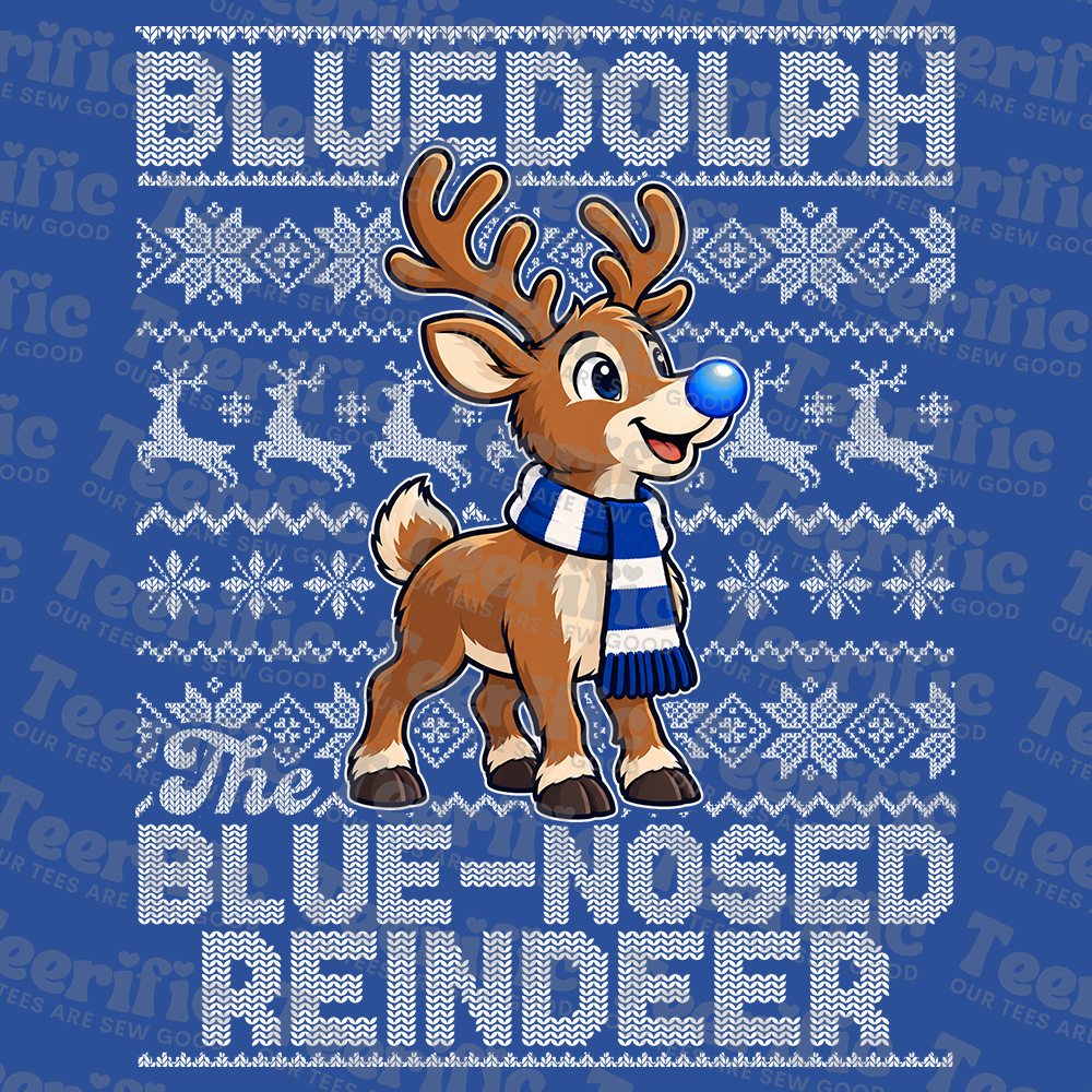 BLUEDOLPH THE BLUE NOSED REINDEER