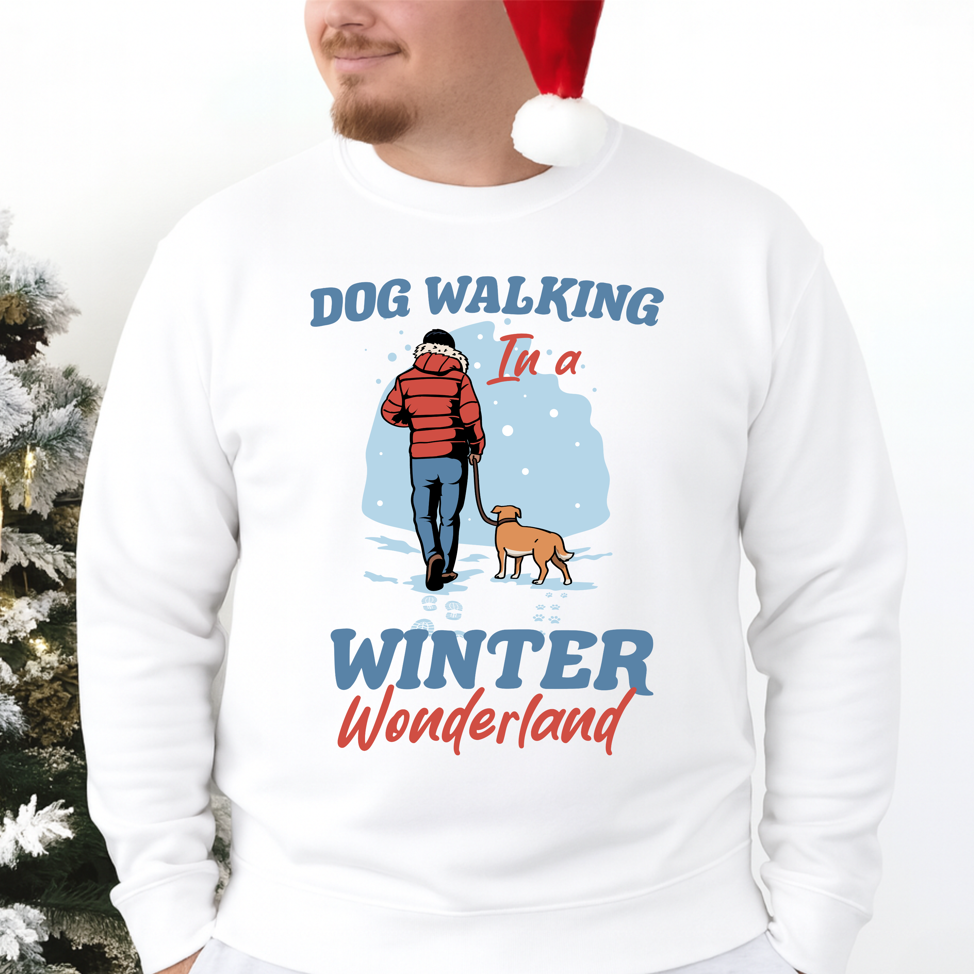 DOG WALKING IN A WINTER WONDERLAND