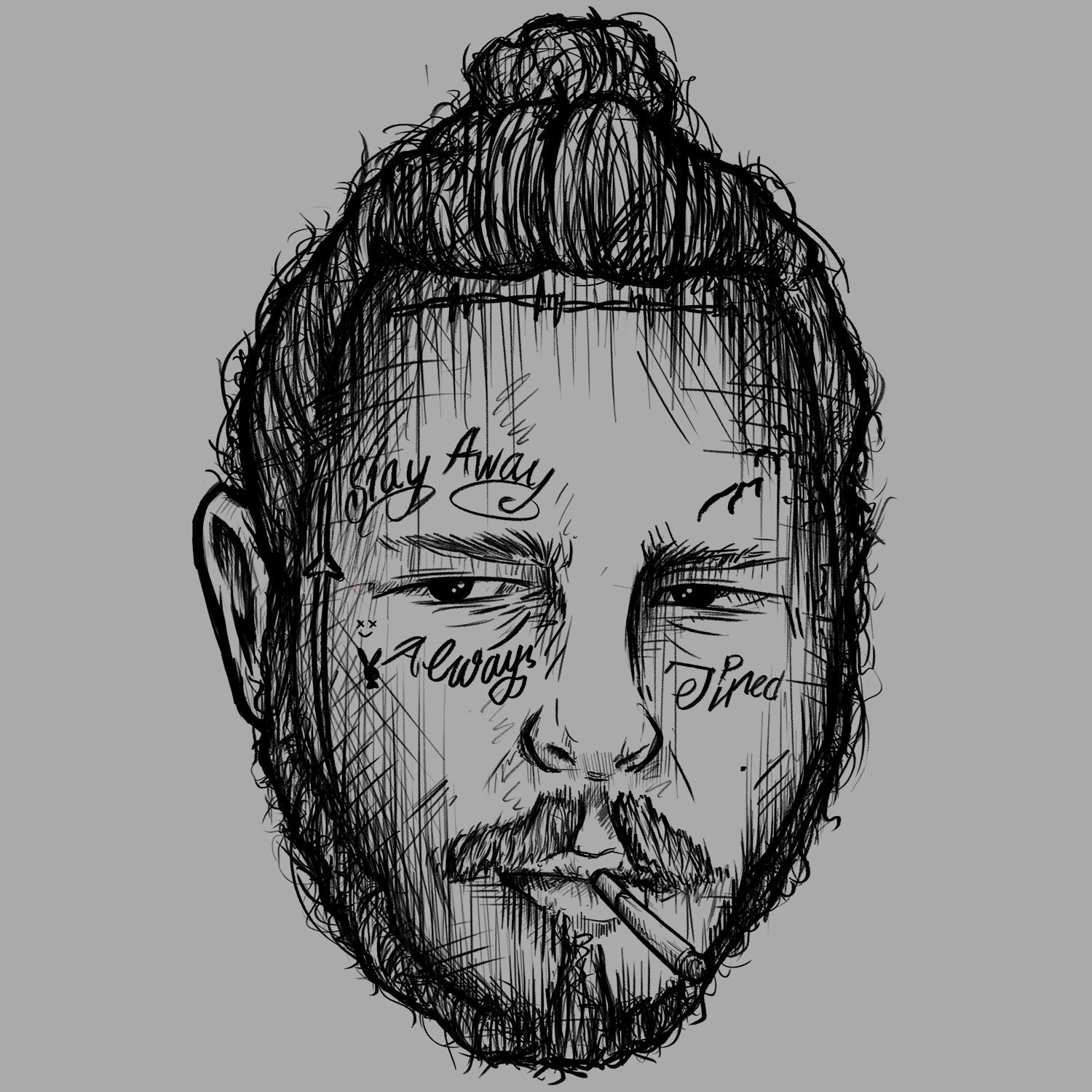 Post Malone Inspired Art T Shirt