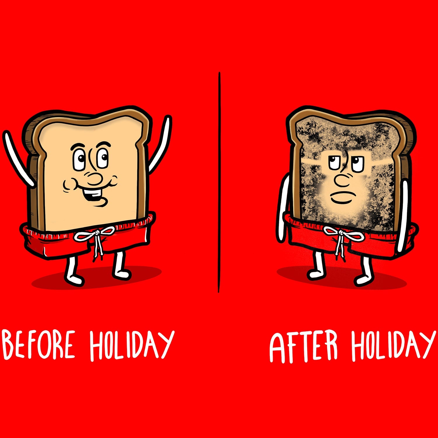 Toast Before/After Holiday Kids T Shirt