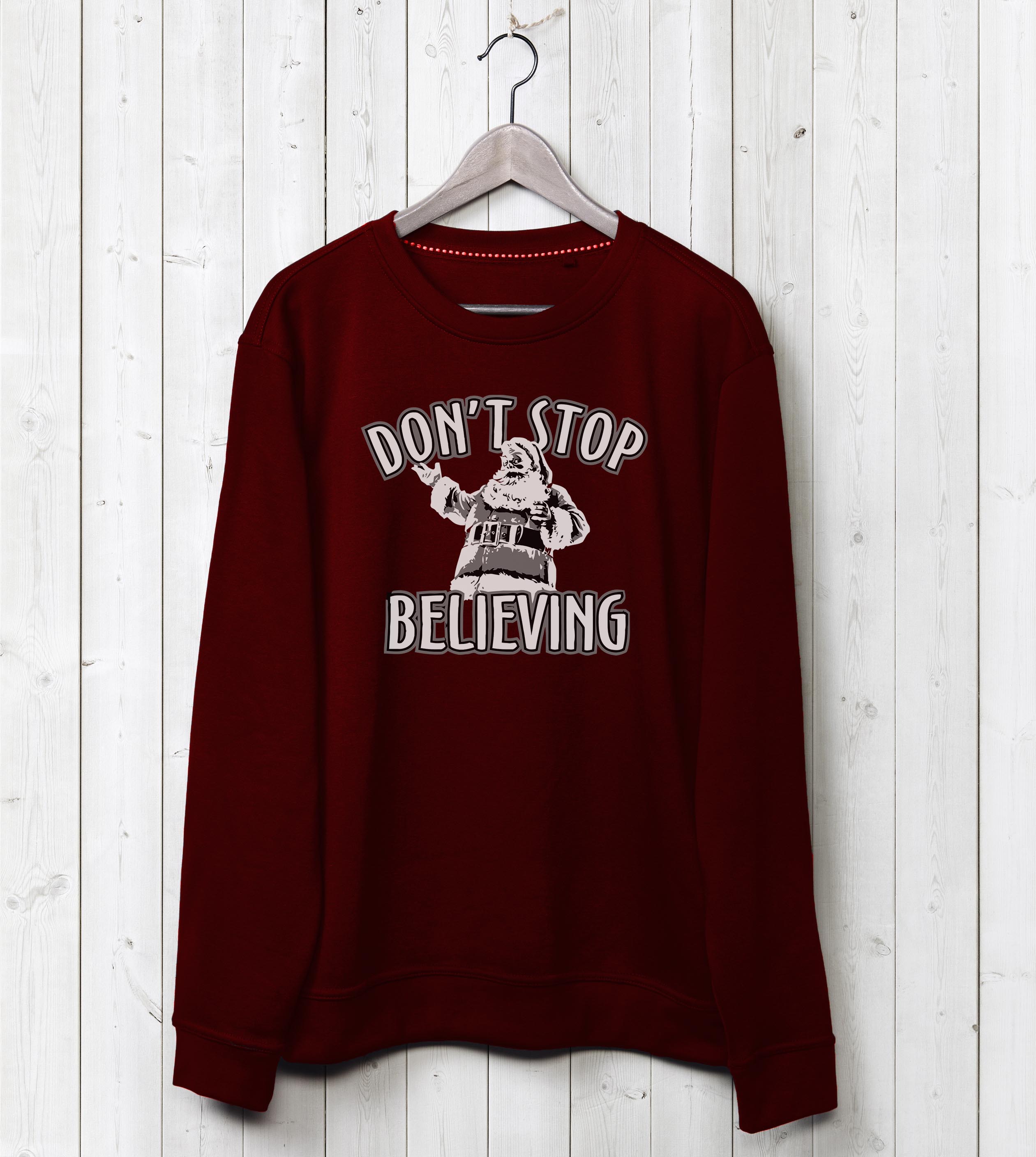 Don't Stop Believing Sweatshirt - Burgundy