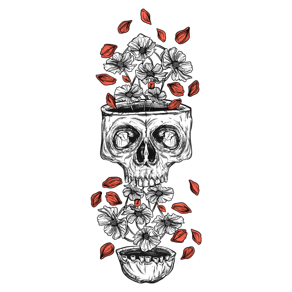 Flower Skull Kids T Shirt