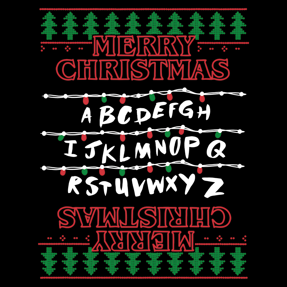 Stranger Alphabet Lights Merry Christmas - Sweater