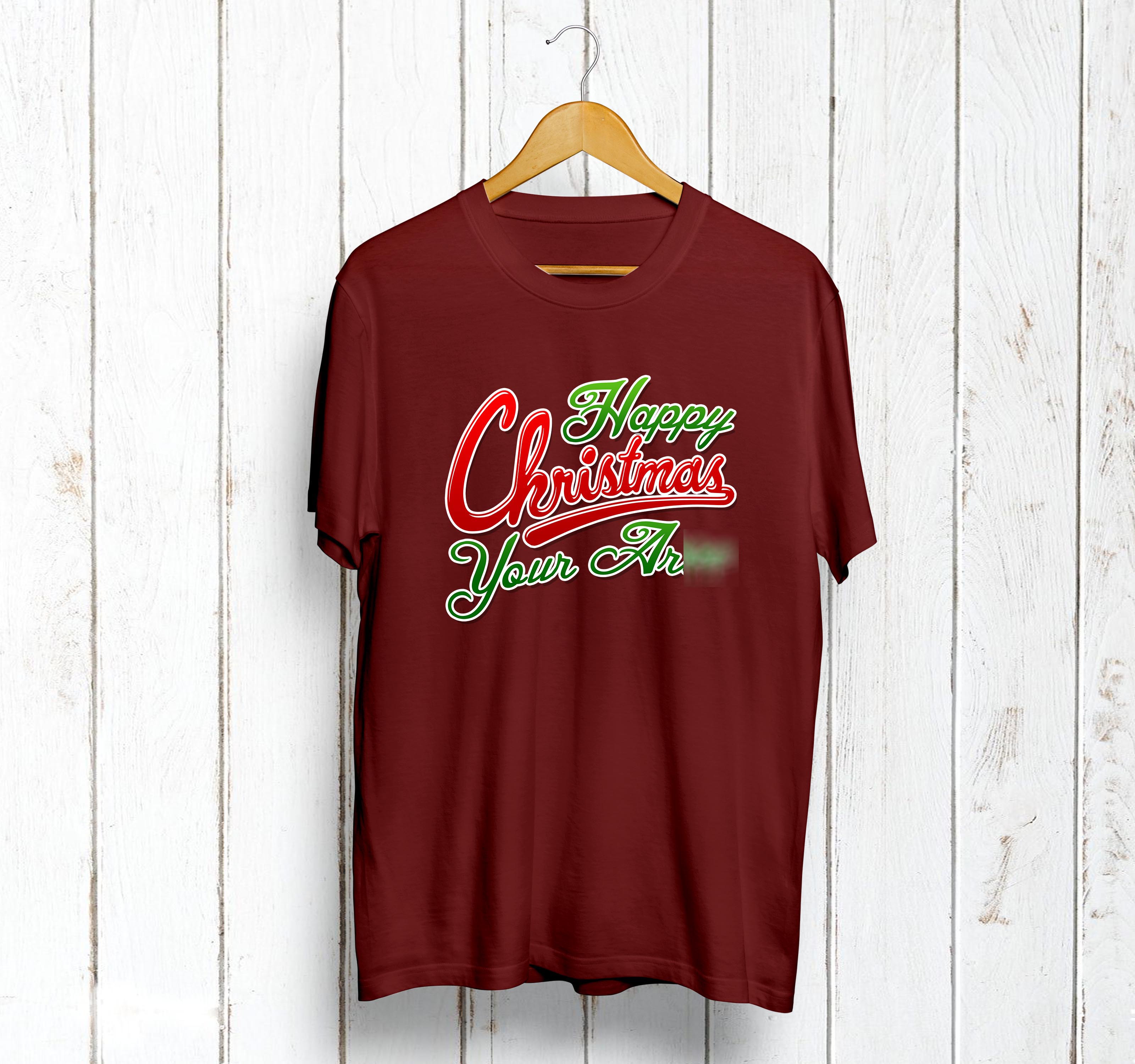 Happy Christmas You Ar*e T-Shirt - Burgundy