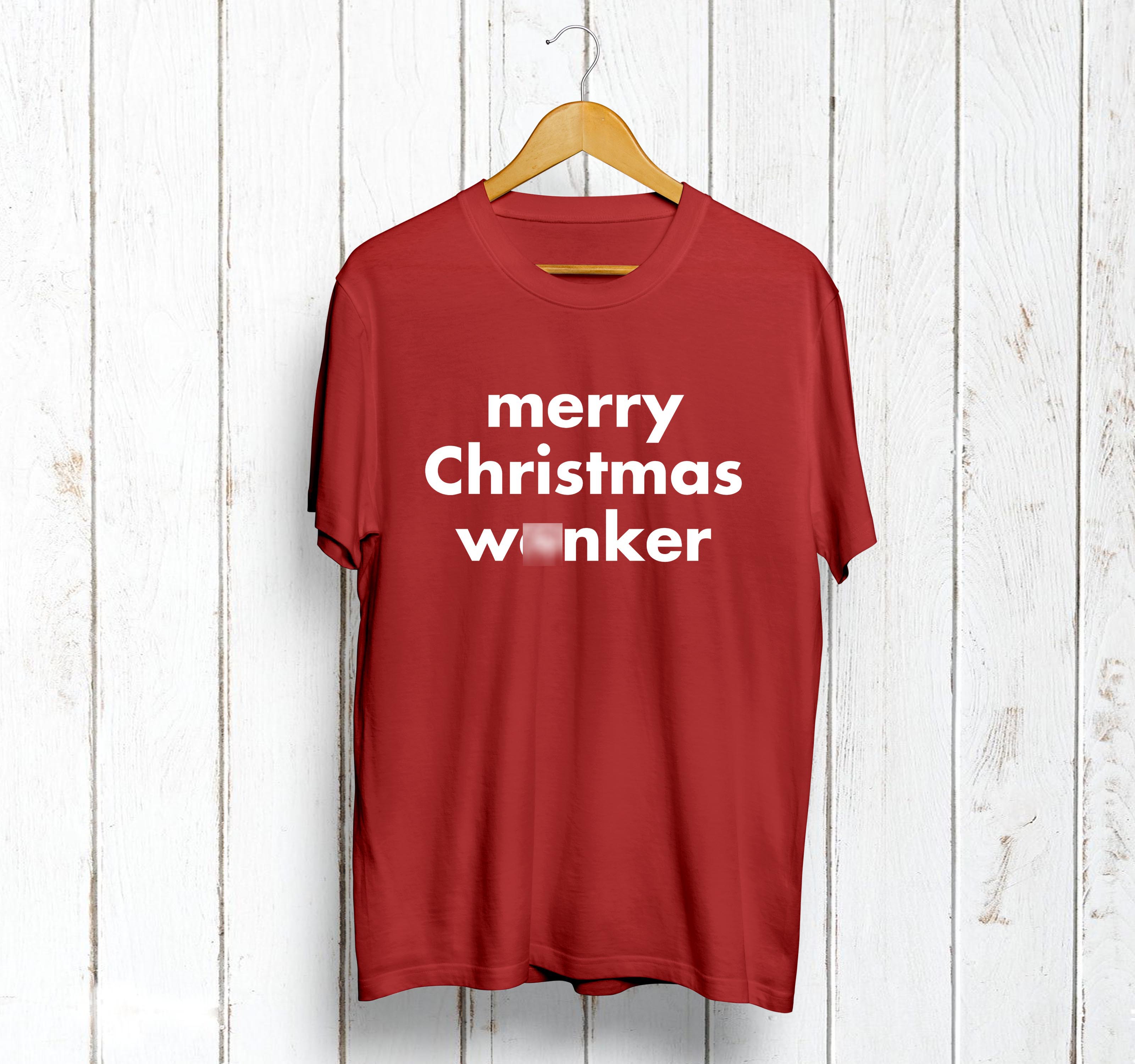 Merry Christmas W*nker T-Shirt - Red